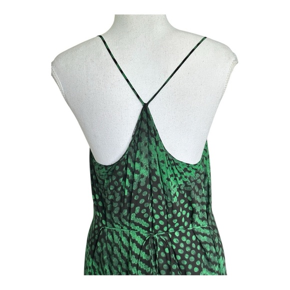 Theory - Black & Green Spotted Sleeveless Silk Sheath Dress Sz M - Picture 6 of 9